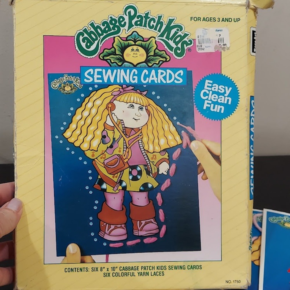 Vintage 1990 Rose Art Cabbage‎ Patch Kids Sewing Cards Set 1750 Retro Craft Toy